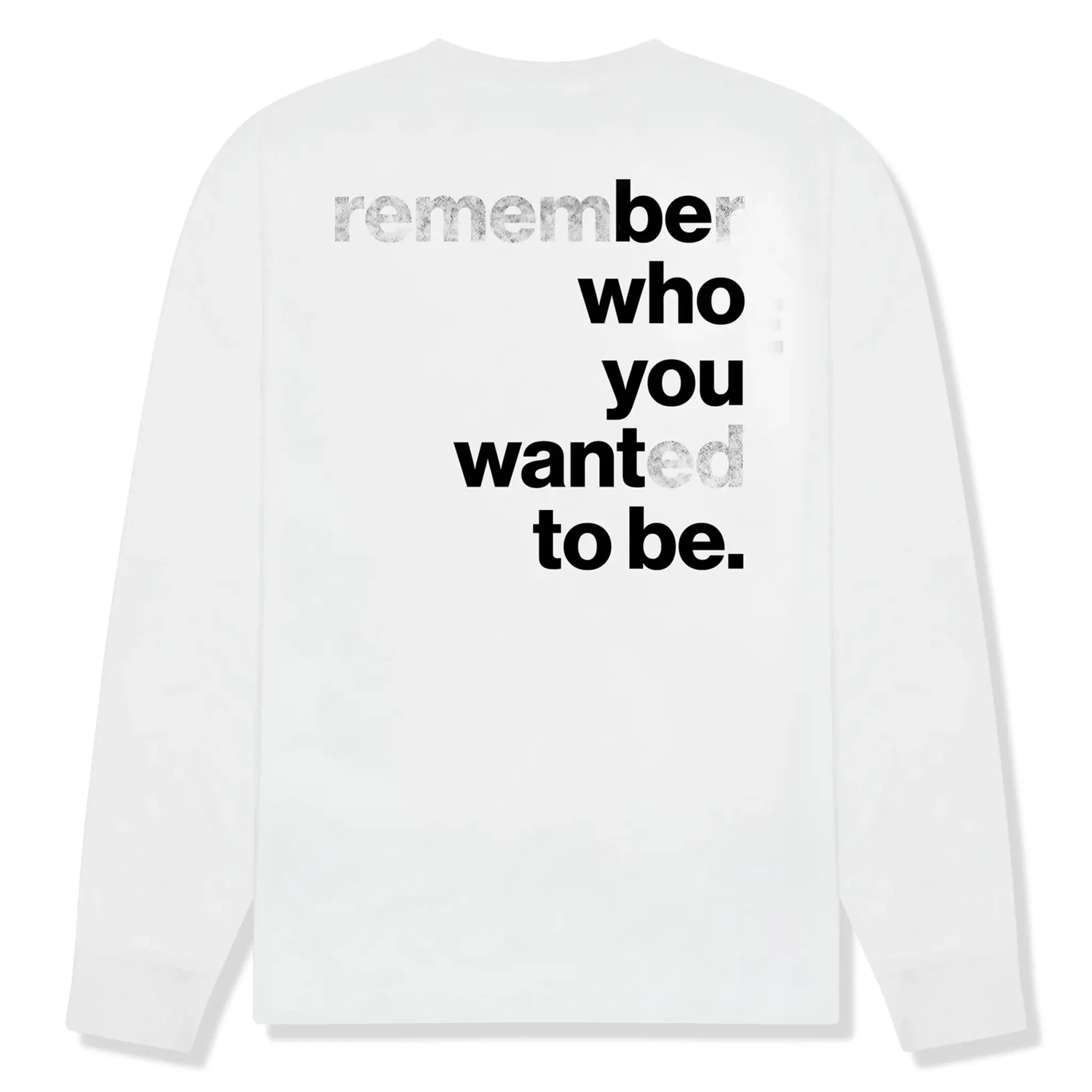 Back View of Wildest Dreams Star Logo L/S White T Shirt